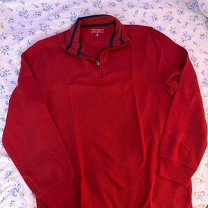 Club Room Men's Red Half-Zip Sweater with Navy Trim